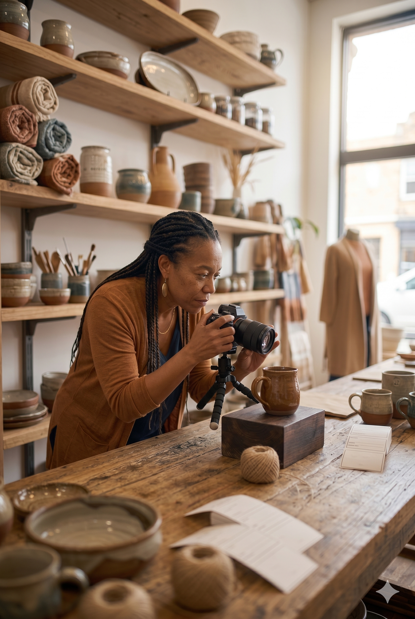 Black business owner listing products and services on BLK OWND